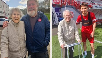 Douglas View care home Resident takes a trip to local football club